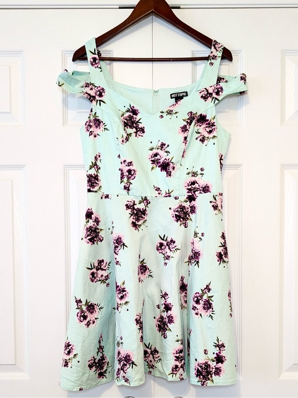 2017 Hot Topic Mint Teal Floral Dress